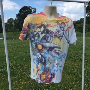Marvel Comics Heroes All Over Print Tshirt